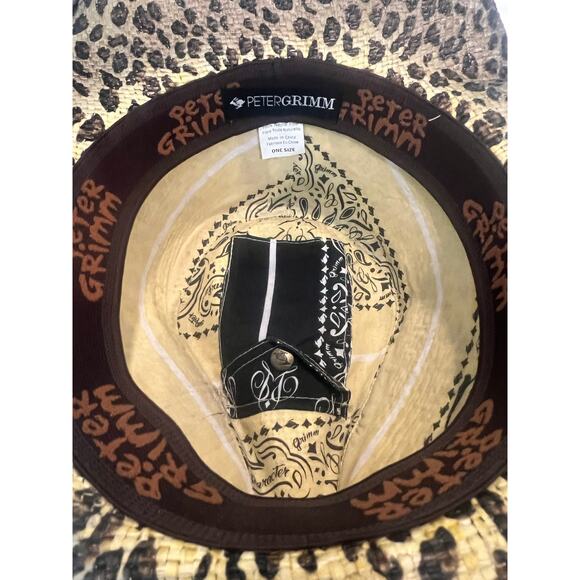 Peter Grimm Womens Cowboy Hat Straw Leopard Animal Print Rabbit One Size - Picture 2 of 6